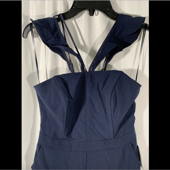 NWT Adelyn Rae Flutter Neck Jumpsuit in Navy Blue - Picture 4 of 8